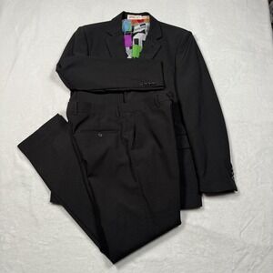 Opposuits Suit Mens 38 Black 2 Piece Blazer Pants Colorful Lining Party Novelty